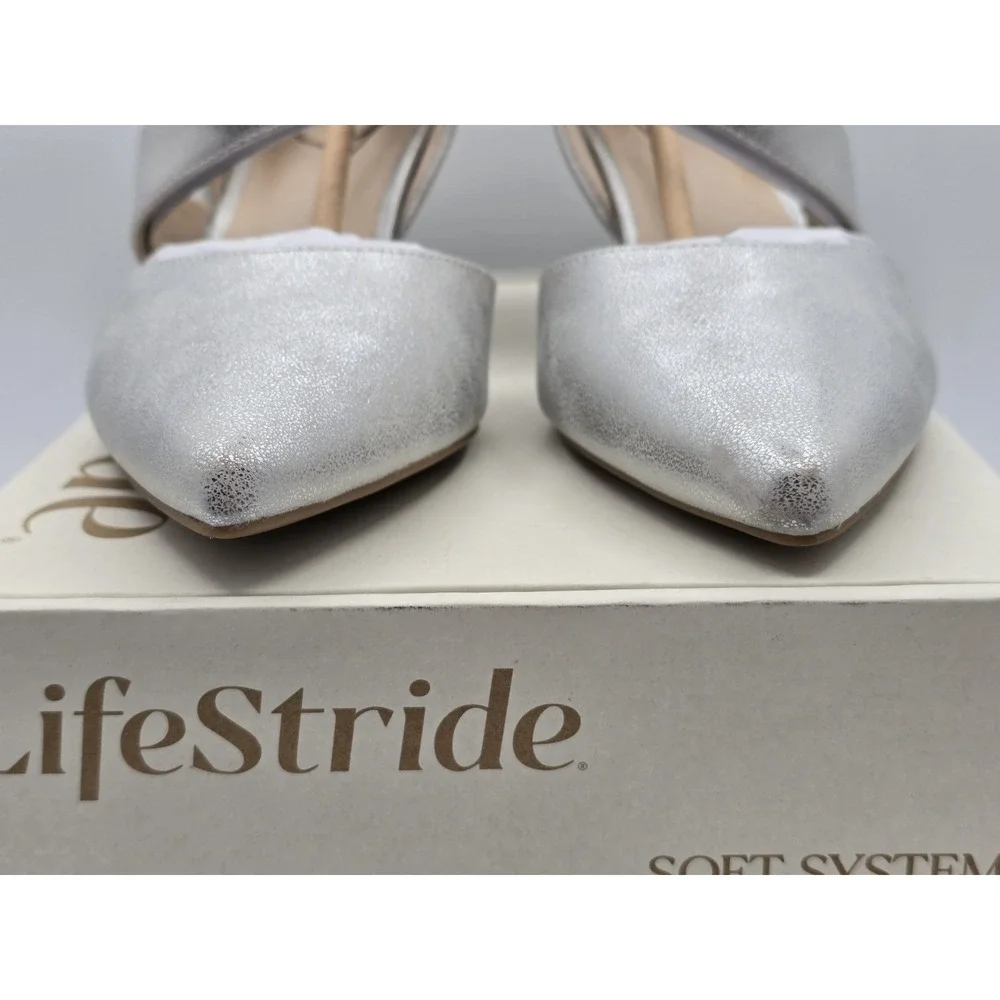 New - Life Stride Suki Women's Pumps Heels‎ Silver Met Scarb- Sz 9.5 M